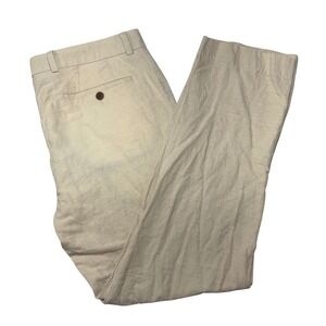 Charles Tyrwhitt Trousers Mens 34W 30L Beige Cotton Linen Slim Fit TRT0207STN